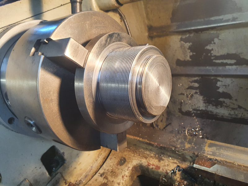 Milling and turning of industrial sensor mount for concrete testing