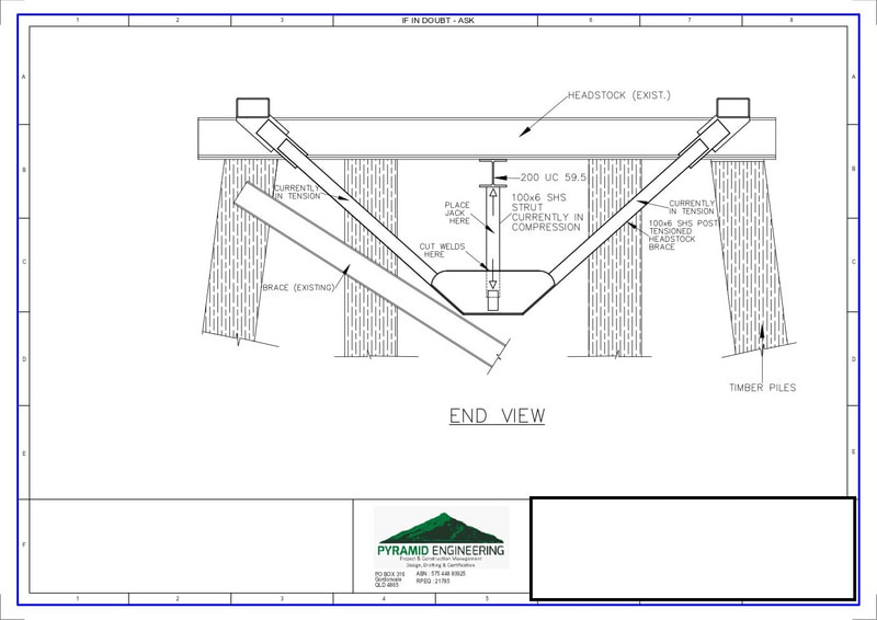 Design of post tensioned steel frame for bridge remediation