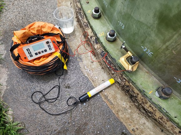 Half Cell Testing of wind turbine hold down bolts for Corrosion